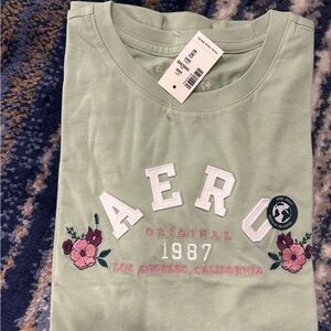 Aeropostale Light Green Graphic Tee